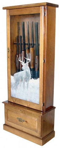 #808 Pine 8-Gun Cabinet 